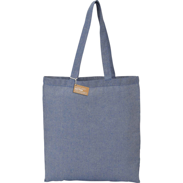 Eco-Friendly 5oz Recycled Cotton Twill Tote Bag with Open Compartment