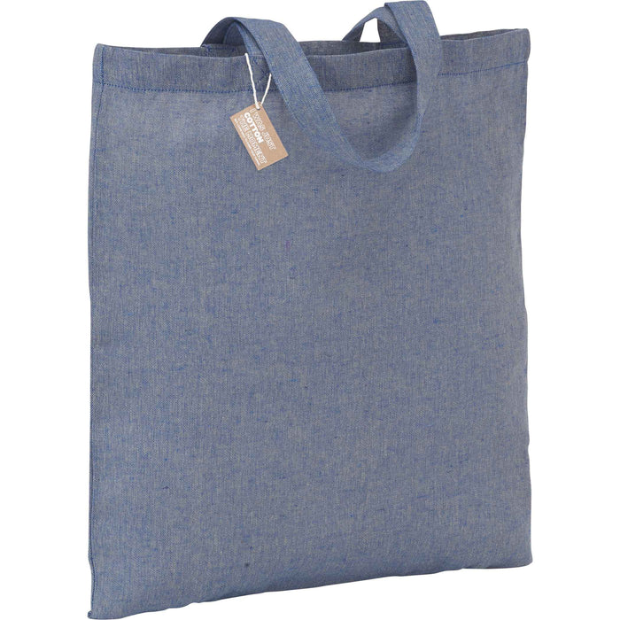 Eco-Friendly 5oz Recycled Cotton Twill Tote Bag with Open Compartment