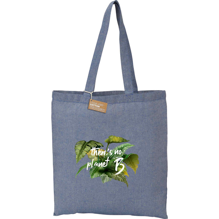 Eco-Friendly 5oz Recycled Cotton Twill Tote Bag with Open Compartment
