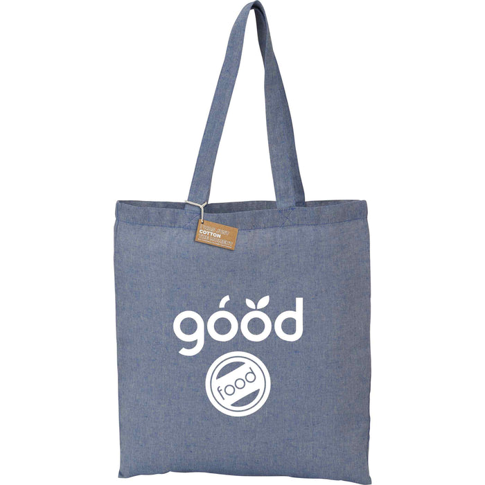 Eco-Friendly 5oz Recycled Cotton Twill Tote Bag with Open Compartment