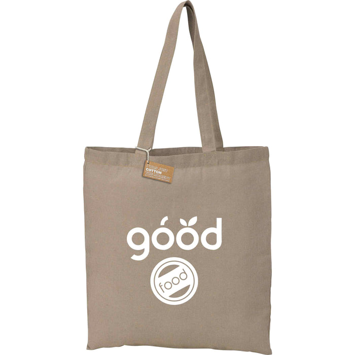 Eco-Friendly 5oz Recycled Cotton Twill Tote Bag with Open Compartment