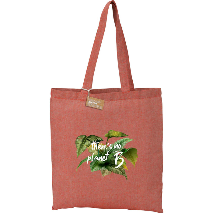 Eco-Friendly 5oz Recycled Cotton Twill Tote Bag with Open Compartment