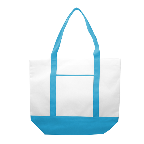 18-Inch Non-Woven Boat Tote with Accent-Color Bottom and Straps