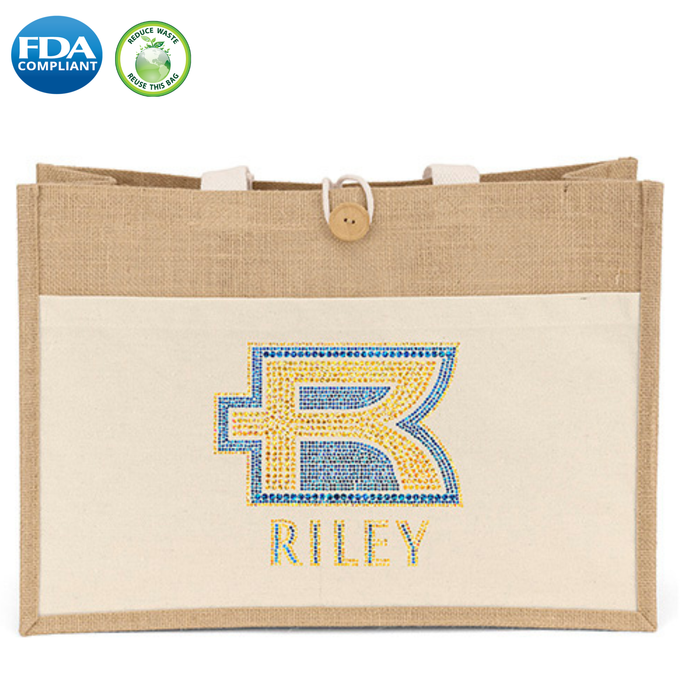 Wholesale Riley long handle jute tote