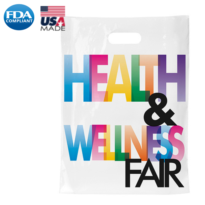 Wholesale 12W x 16 1/2H x 3 Digital Full Color Die Cut Plastic Bag - FC12163
