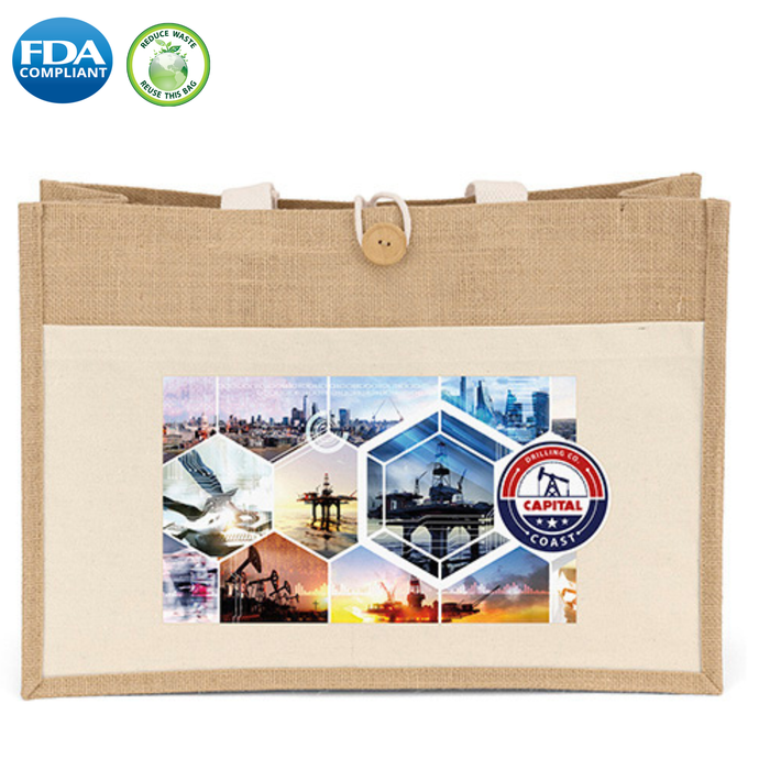 Wholesale Riley long handle jute tote