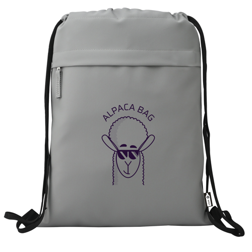 13" RPET Drawstring Bag with PU Coating