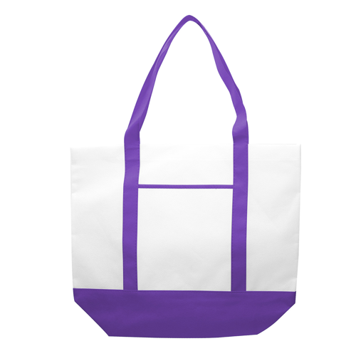 18-Inch Non-Woven Boat Tote with Accent-Color Bottom and Straps