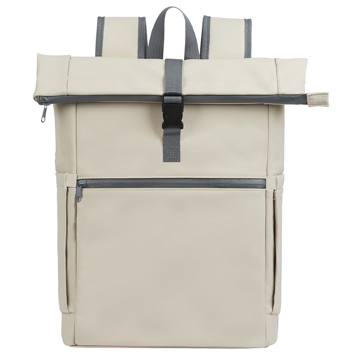 PU Vegan Leather Roll Top Backpack