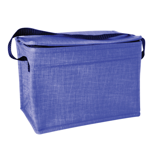 Non Woven 6 Can Cooler Bag with Zippered Closure and Front Pocket