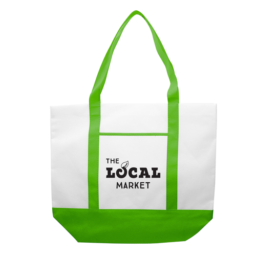 18-Inch Non-Woven Boat Tote with Accent-Color Bottom and Straps