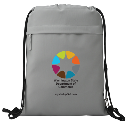 13" RPET Drawstring Bag with PU Coating