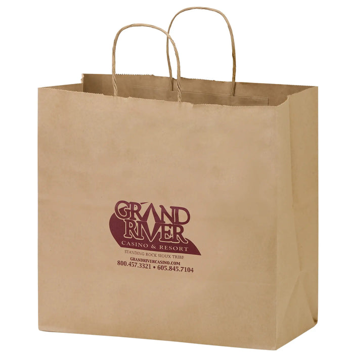 Wholesale NATURAL KRAFT PAPER TAKE-OUT TWISTED PAPER HANDLE SHOPPER - 1N13712