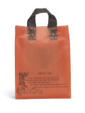 Wholesale Orange Frosted Pumpkin Shopper Plastic Bag - 9156
