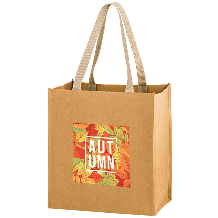 Wholesale TSUNAMI - WASHABLE KRAFT PAPER GROCERY TOTE BAG WITH WEB HANDLE - WB12813
