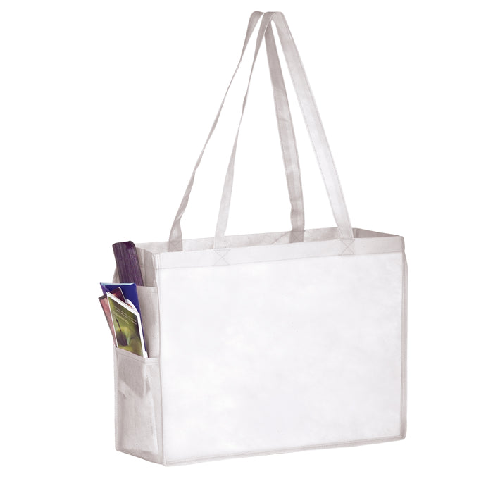 Wholesale NON-WOVEN OVER-THE-SHOULDER TOTE BAG WITH SIDE POCKETS - Y2KP16612